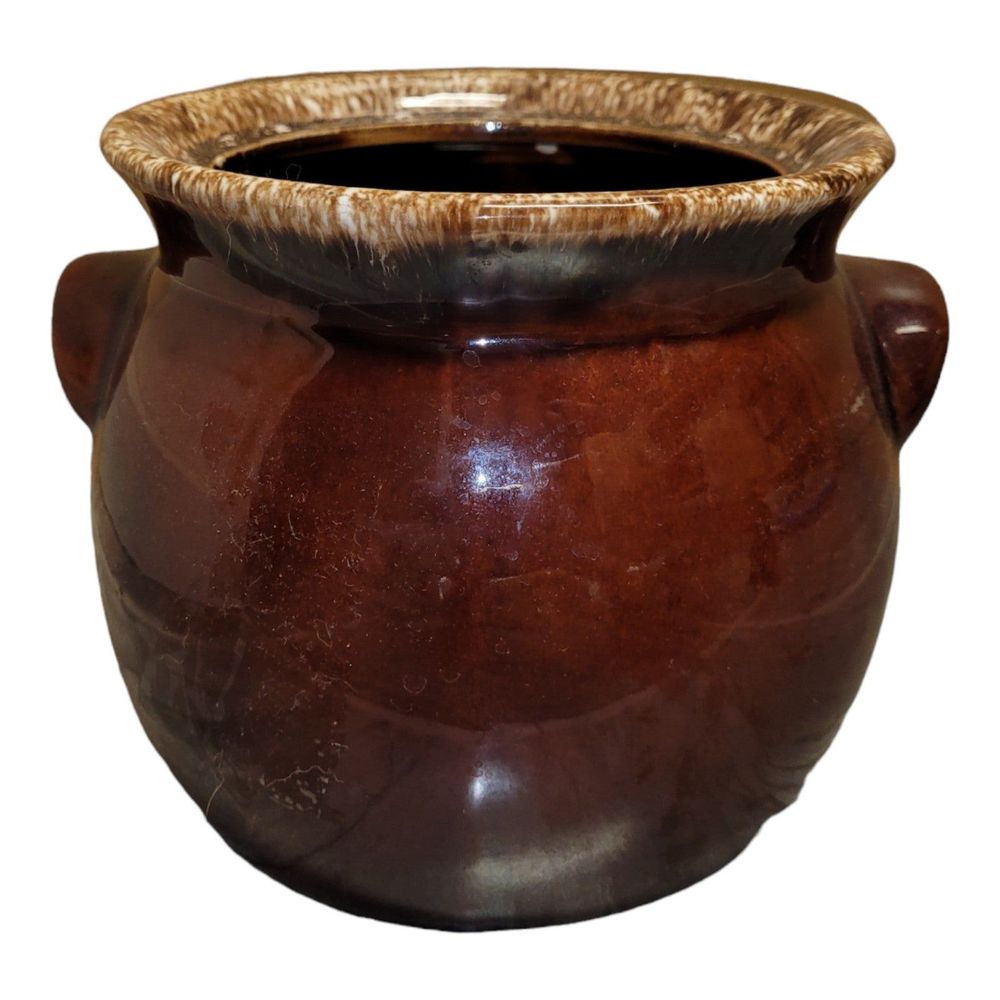 Vintage Hull Bean Pot in Brown Drip